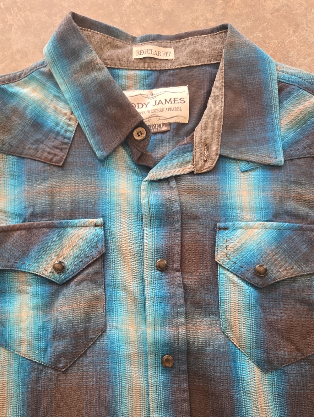 Cody James Blue Plaid Casual Pearl Snap Western Button-Down Shirt